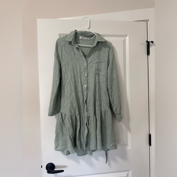 Button Down Dress W/ Slip - Picture 3 of 4